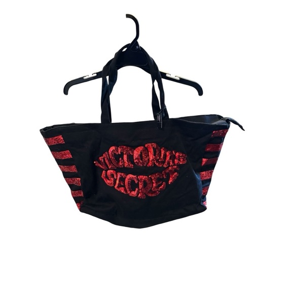 Victoria's Secret Handbags - Victoria's Secret Sequined Black and Red Tote NWT